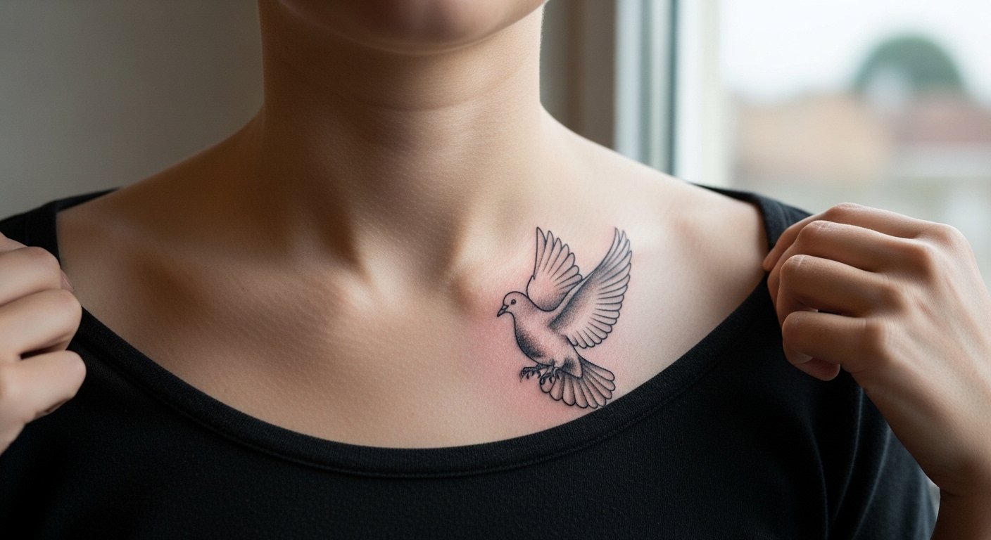 27 Timeless Black and Grey Dove Tattoos for Men