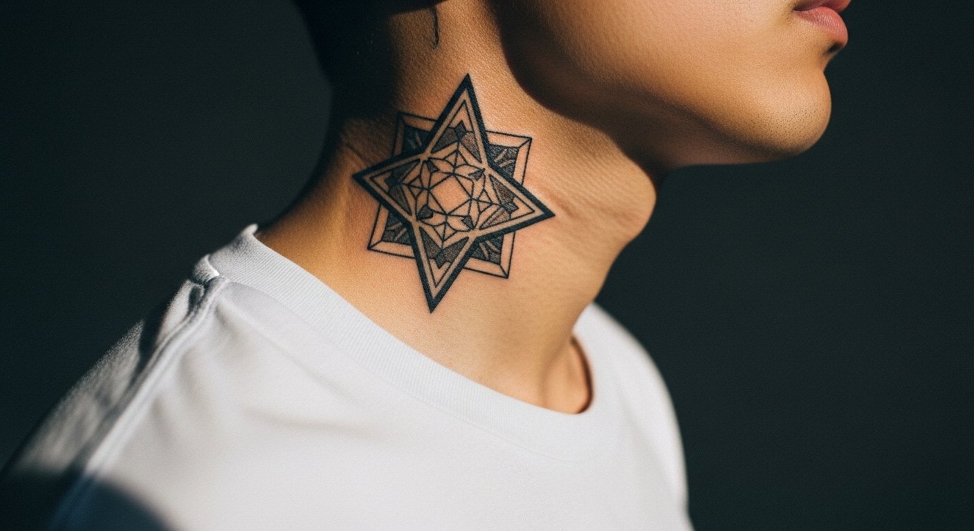 21 Bold Throat Tattoo Designs for Men